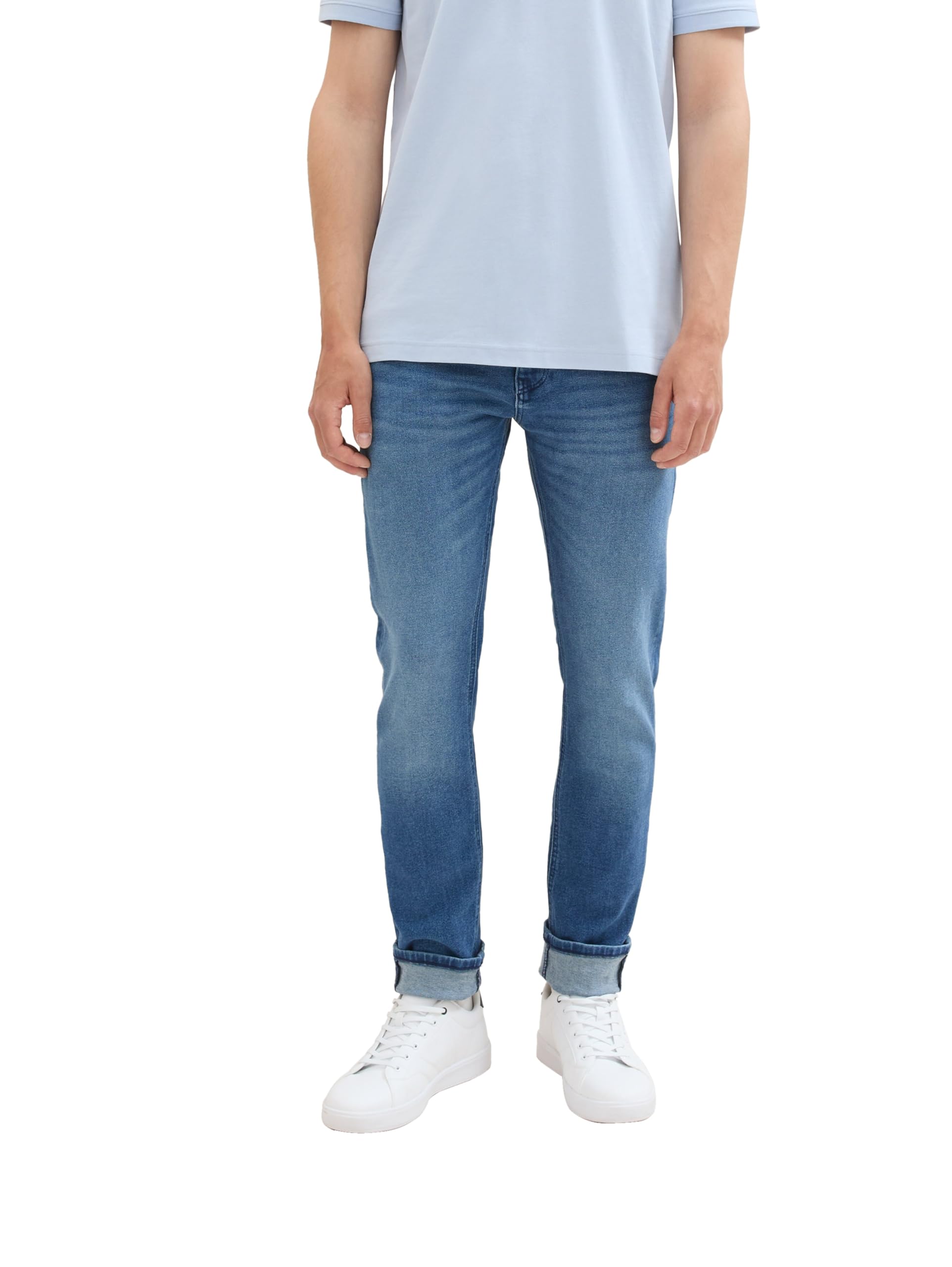 TOM TAILOR Denim Men's 1035860 Piers Slim Jeans, 10110-Blue Denim, 29 W/34 L