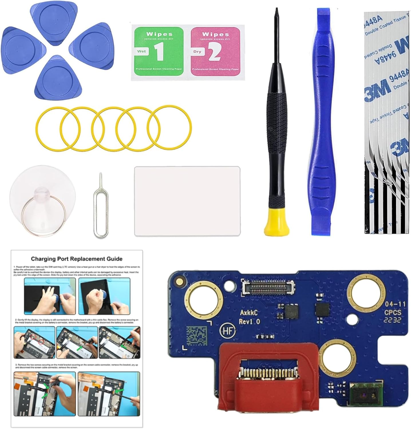 Charging Port Replacement Kit Compatible with Galaxy Tab A8 10.5 2021, Dock Board USB-C Connector for Tab A8 10.5 2021 SM-X200, SM-X205 Tablet, with Instruction & Tools