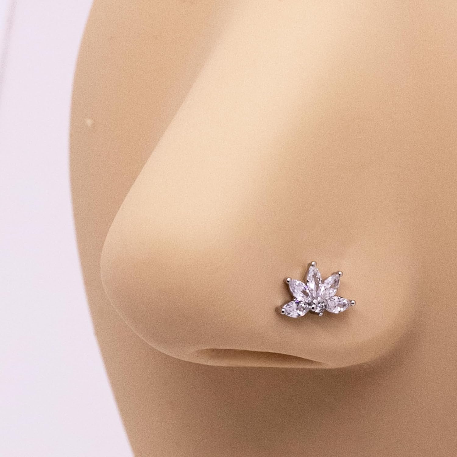 16G 316L Pushin Lip Rings Heart Nose Stud Rings Leaf Nose Rings Top Push in Threadless Surgical Steel Flat Back Lobe Helix, Tragus, Conch Cartilage Earring Piercing Jewelry - Image 6