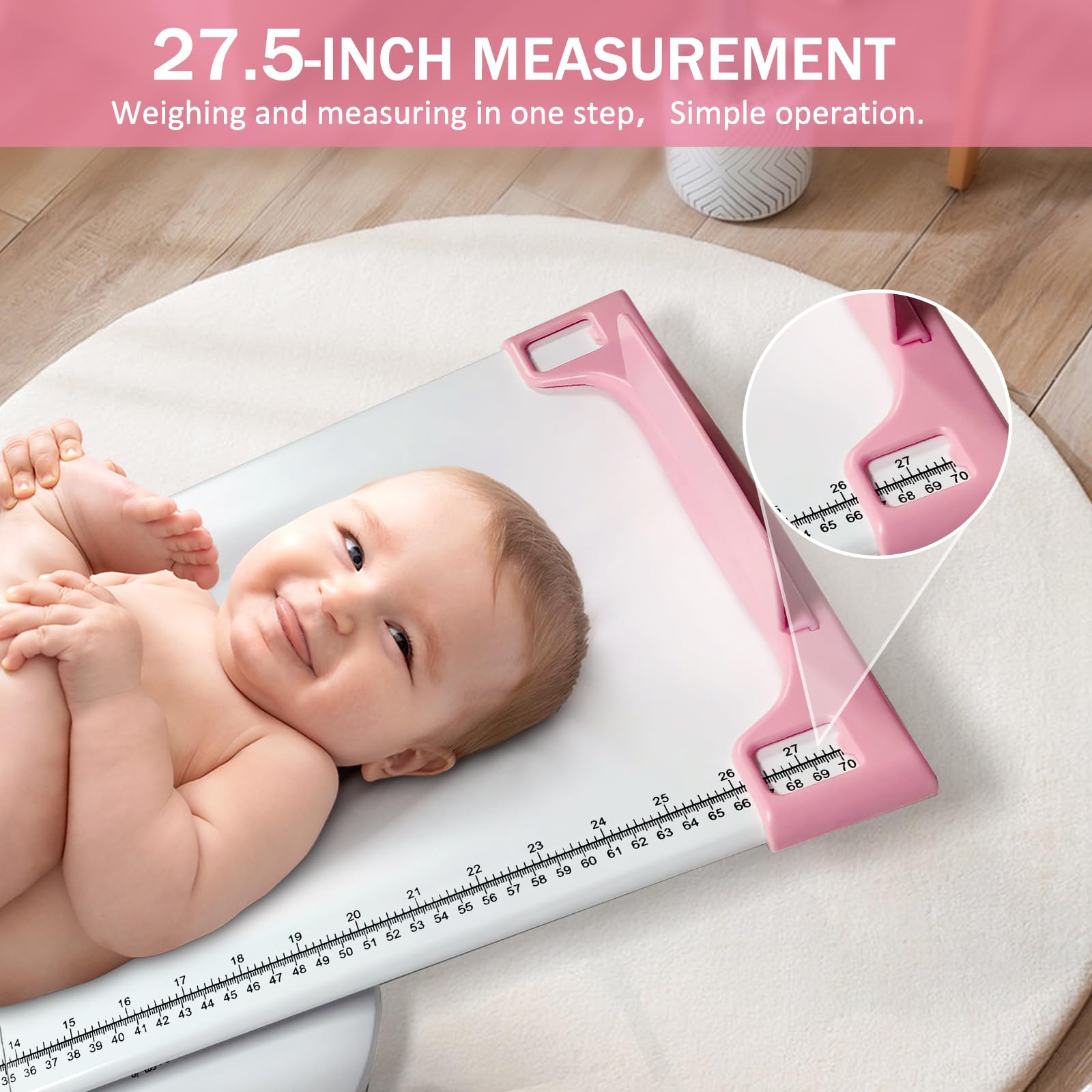 Balance numérique portable pour animal domestique, chien, chat, balance numérique de haute précision, balance électronique pour bébé avec marquage de hauteur, plusieurs modes de pesée, avec