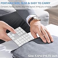 Vista 7 de Lekvey Teclado Numérico Bluetooth, Teclado Numérico Externo delgado de 34 teclas recargable inalámbrico de aluminio para entrada de datos