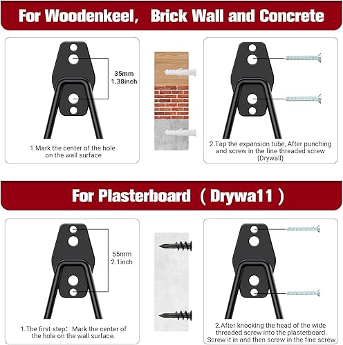 Miniatura 3 de Ganchos dobles de acero para almacenamiento de garaje, perchas resistentes, soporte de pared, organizador de garaje para herramientas eléctricas,