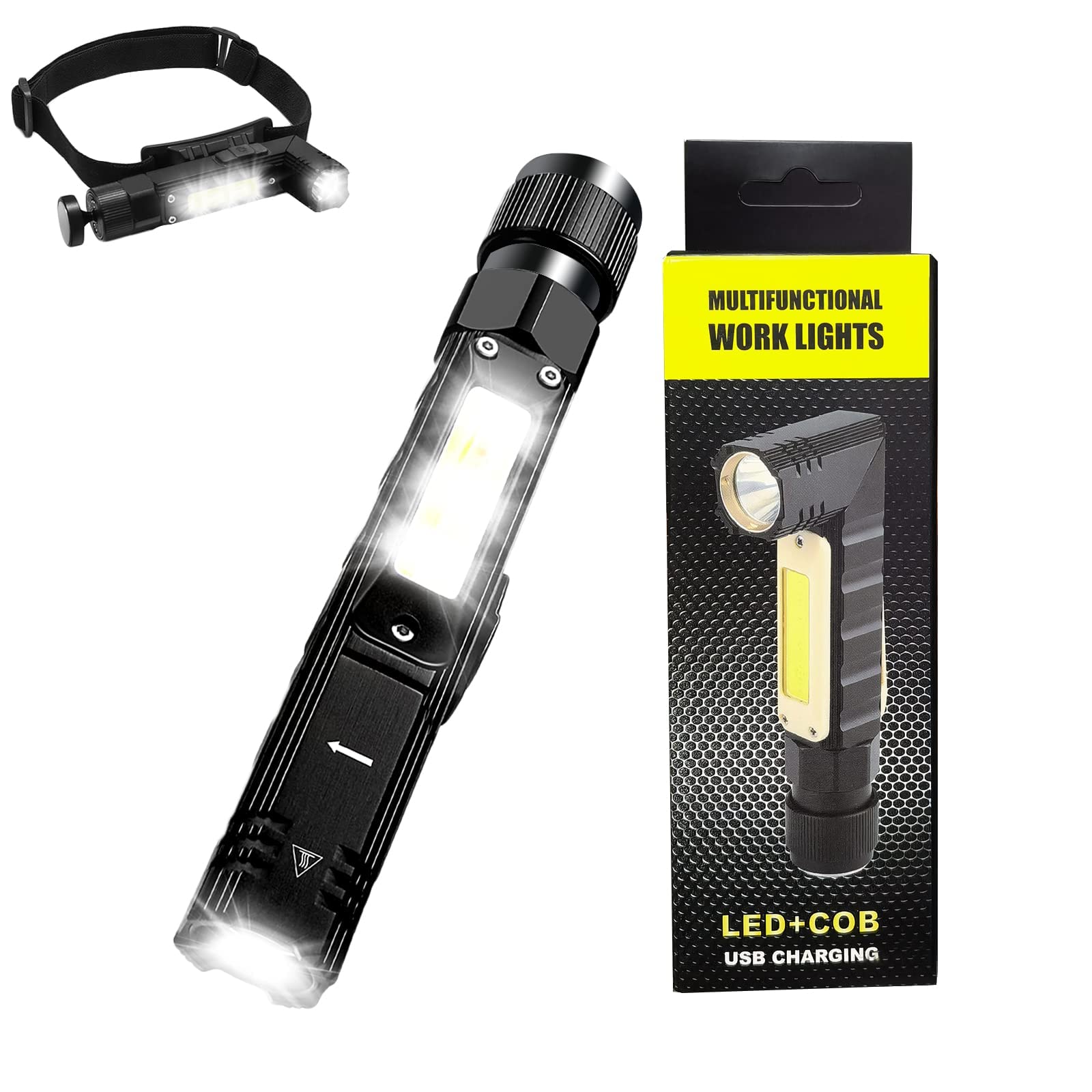 Super Bright Handheld Torch Flashlight, Waterproof Shockproof Torch Light 3 Work Models Handheld Flashlight Solid Built Torch Light Durable Waterproof Torch Flashlight for Camping Fishing Emergency