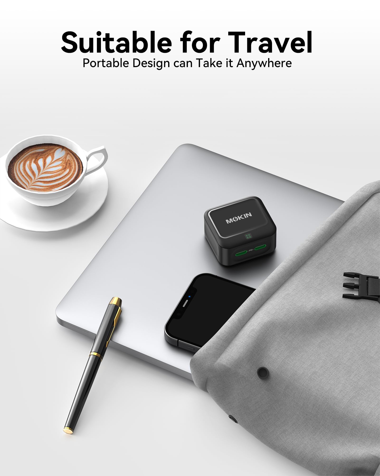 Bloc de chargeur USB C 45 W, chargeur mural plat à double port, bloc de