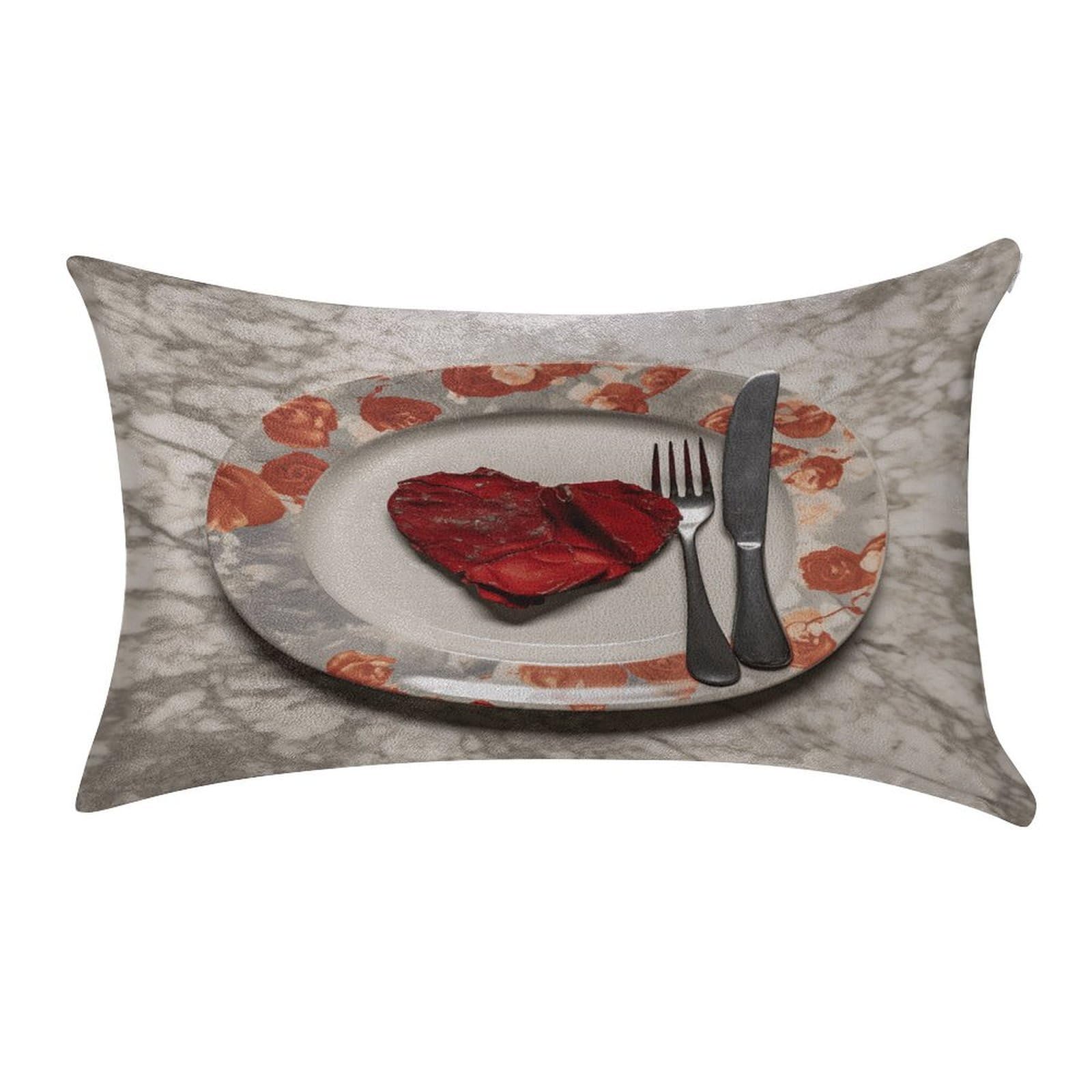 Btcowzrv Style Heart Shape On Plate Pillow Cover Pillow Case Pillowcase