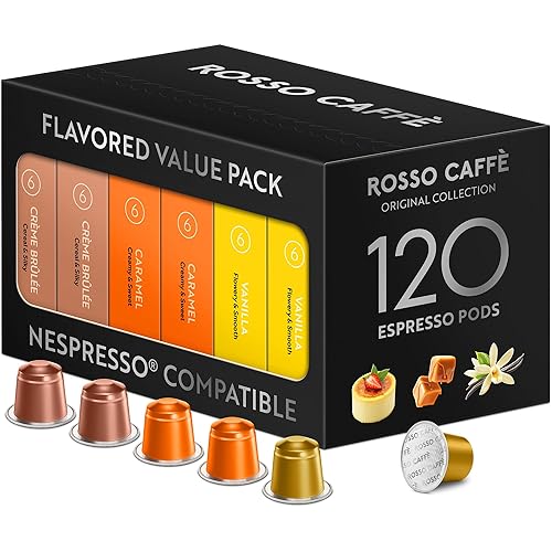 Rosso Cápsulas de café para máquina Nespresso Original – 120 cápsulas de espresso gourmet, compatibles con máquinas de línea original Nespresso