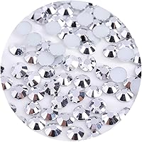Vista 28 de 4500 diamantes de imitación SS6 de 0.079 in con parte trasera plana para uñas, manualidades, gemas redondas con purpurina y cristales para bricolaje