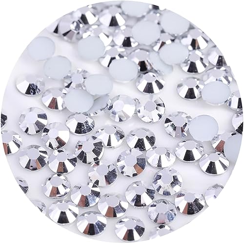 Miniatura 28 de 4500 diamantes de imitación SS6 de 0.079 in con parte trasera plana para uñas, manualidades, gemas redondas con purpurina y cristales para bricolaje