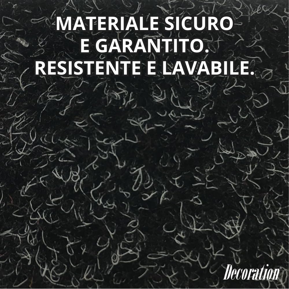 Decoration Antracite - Tappeto Passatoia Antiscivolo Lungo (300x67 cm) Tappetino in Moquette Facilmente Lavabile, Ideale per Passatoia Cucina, Passatoie o Lavello Bagno, Corridoio - Made in Italy