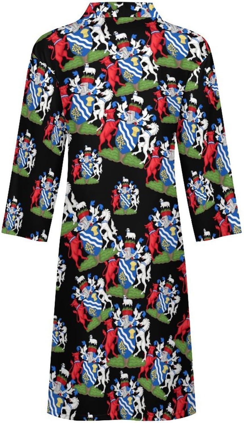 Arms of Oxfordshire County Council Mens Robe Long Bathrobe for Women Bath Robes Lightweight Soft Printed Sleepwear