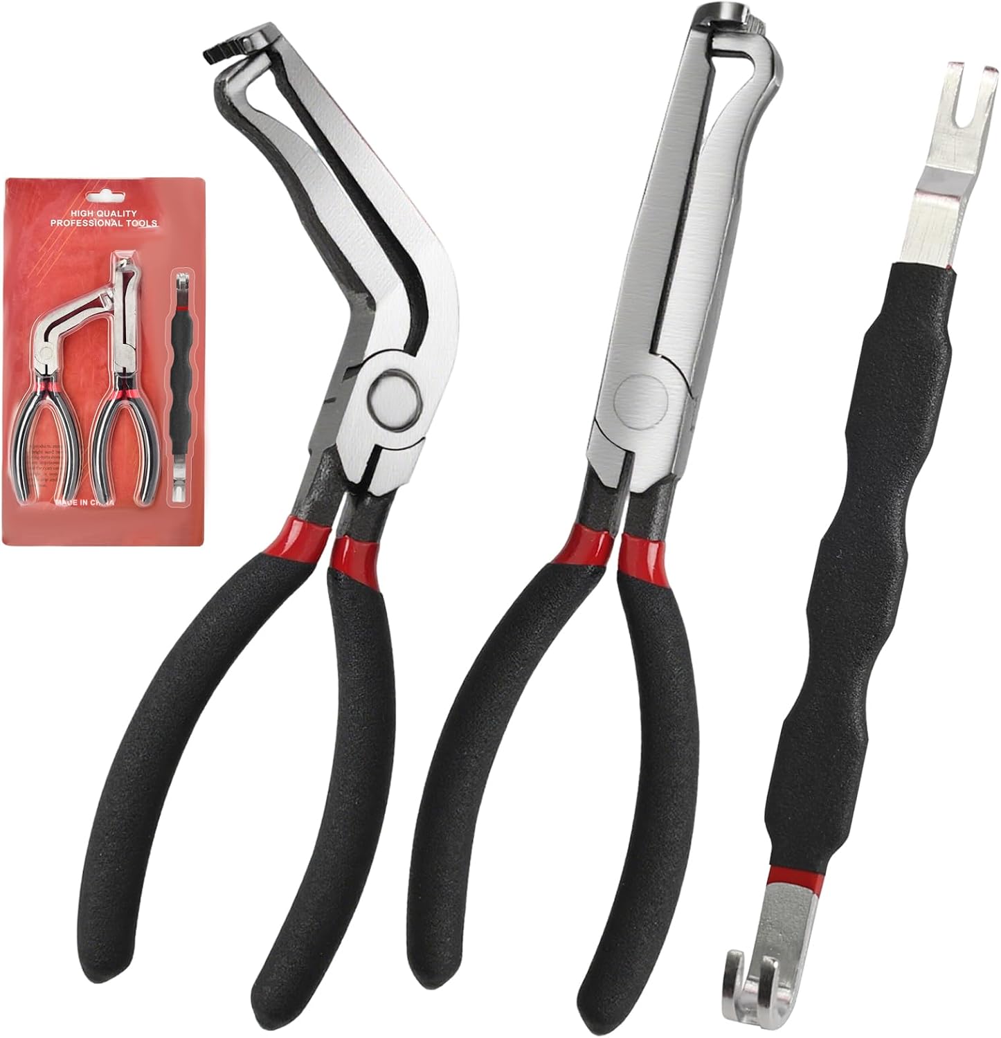 37960 37980 Electrical Disconnect Pliers 3Pcs,60° Electrical Connector Pliers for Cars,13120 Electrical Connector Separator,Fuel Line Petrol Pipe Angled Wire Plug Removal Tool for Push Tab Style Plugs