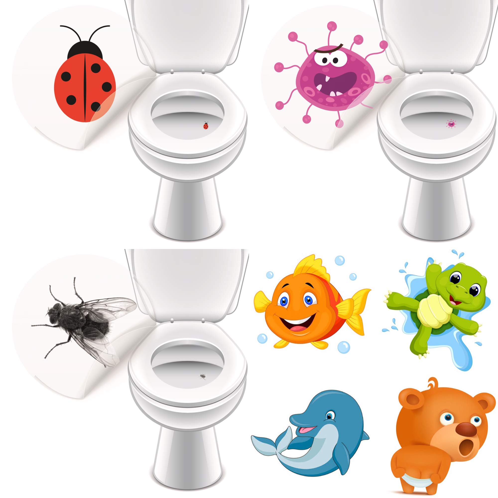 Adesivi Toilette Divertenti In Francese - Cartelli Unisex Per Bagno Con Design Umoristico - Foto 4