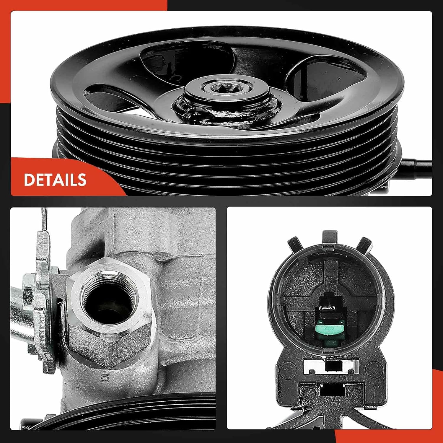 A-Premium Power Steering Pump with Pulley & Sensor Compatible with Hyundai Genesis Coupe 2013-2016, 3.8L, Replace # 571002M400