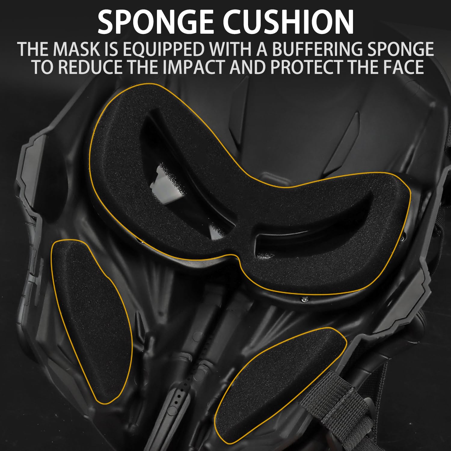Maschera Airsoft Maschera integrale Alien Cosplay con occhiali per Halloween Cosplay Movie Props Paintball CS Gioco