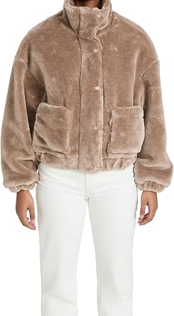 Blank NYC Faux Sherpa Mid Length Coat with Pockets