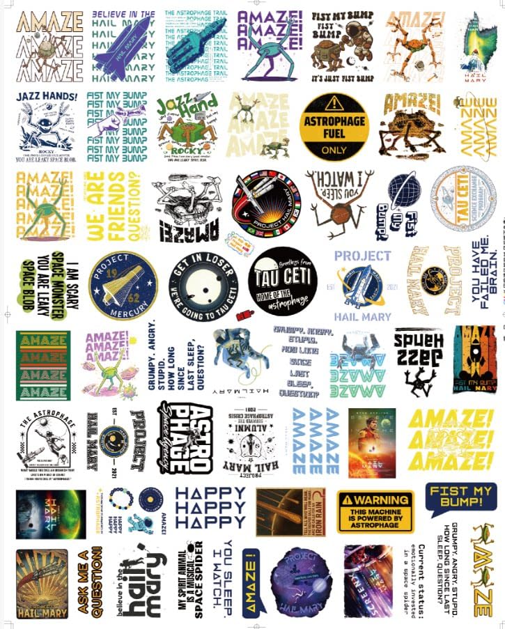 Project Hail Mary Aufkleber Rocky Amaze Meme Funny Fist My Bump Meme Aufkleber Waterproof Vinyl Stickers Project Hail Mary Merch für Fans