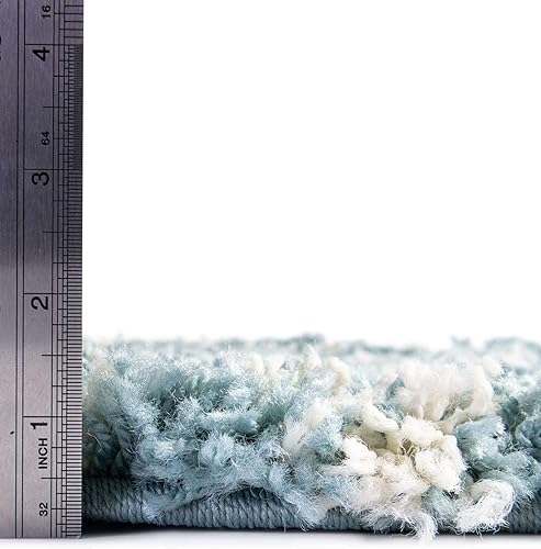 Miniatura 4 de Unique Loom Alfombra marroquí Trellis Shag Collection - Meknes (3 pies 3 pulgadas x 16 pies 5 pulgadas, color azul claromarfil)