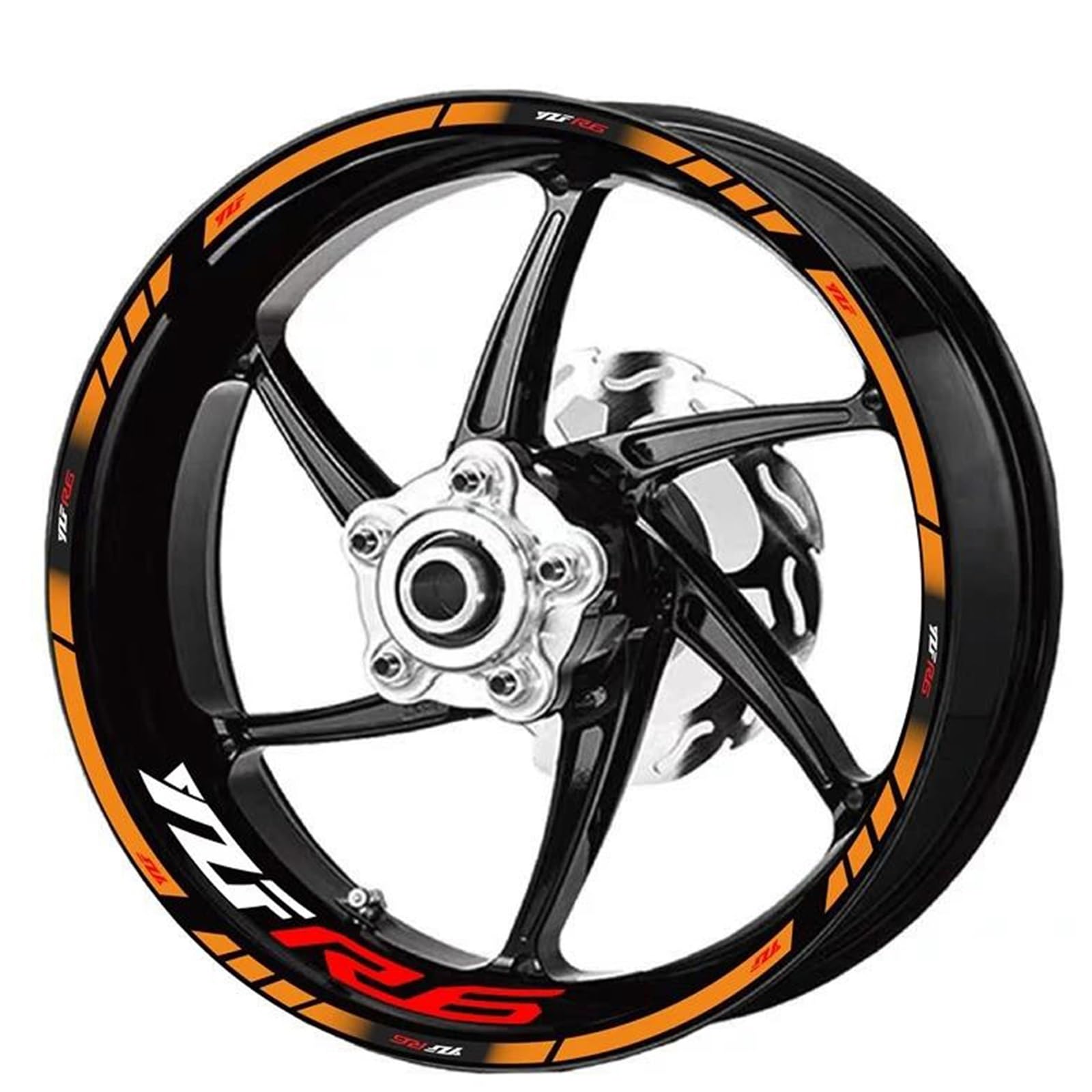Sticker Part for Y-AMAHA YZF R6 Motorcycle 17 Inch Inner and Outer Wheel Hub Decal Decorative Rim Waterproof Reflective Sticker