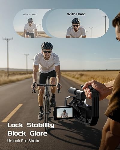 Miniatura 6 de 5K Video Camera Camcorder, UHD 64MP Vlogging Camera for YouTube Digital Camera with IR Night Vision, 3" 270° Rotatable Touch Screen, 16X Negro