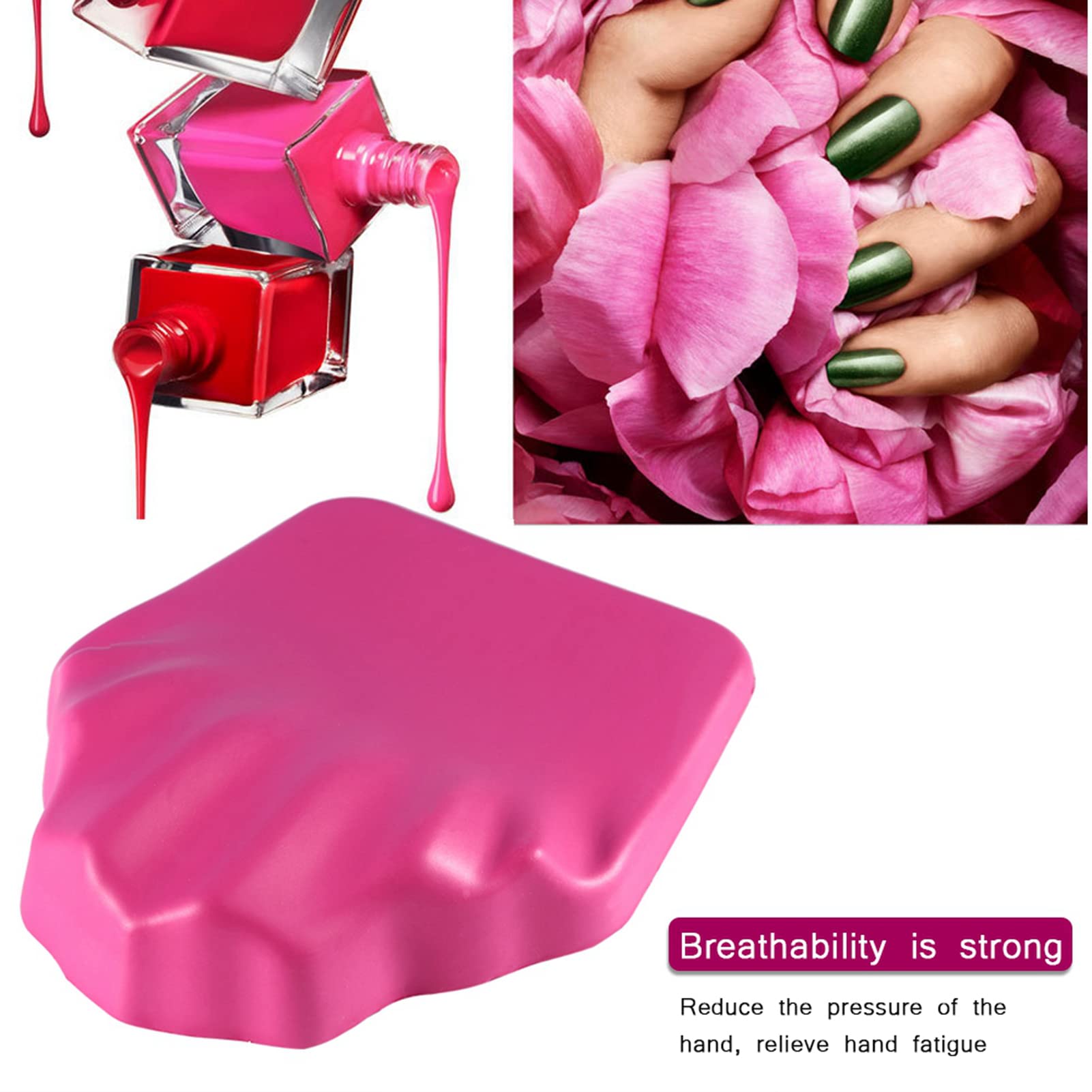 Nail Hand Rest Pillow for Manicure, Professional Ergonomic Cushion with Wrist Support & Non-Slip Base - Image 2