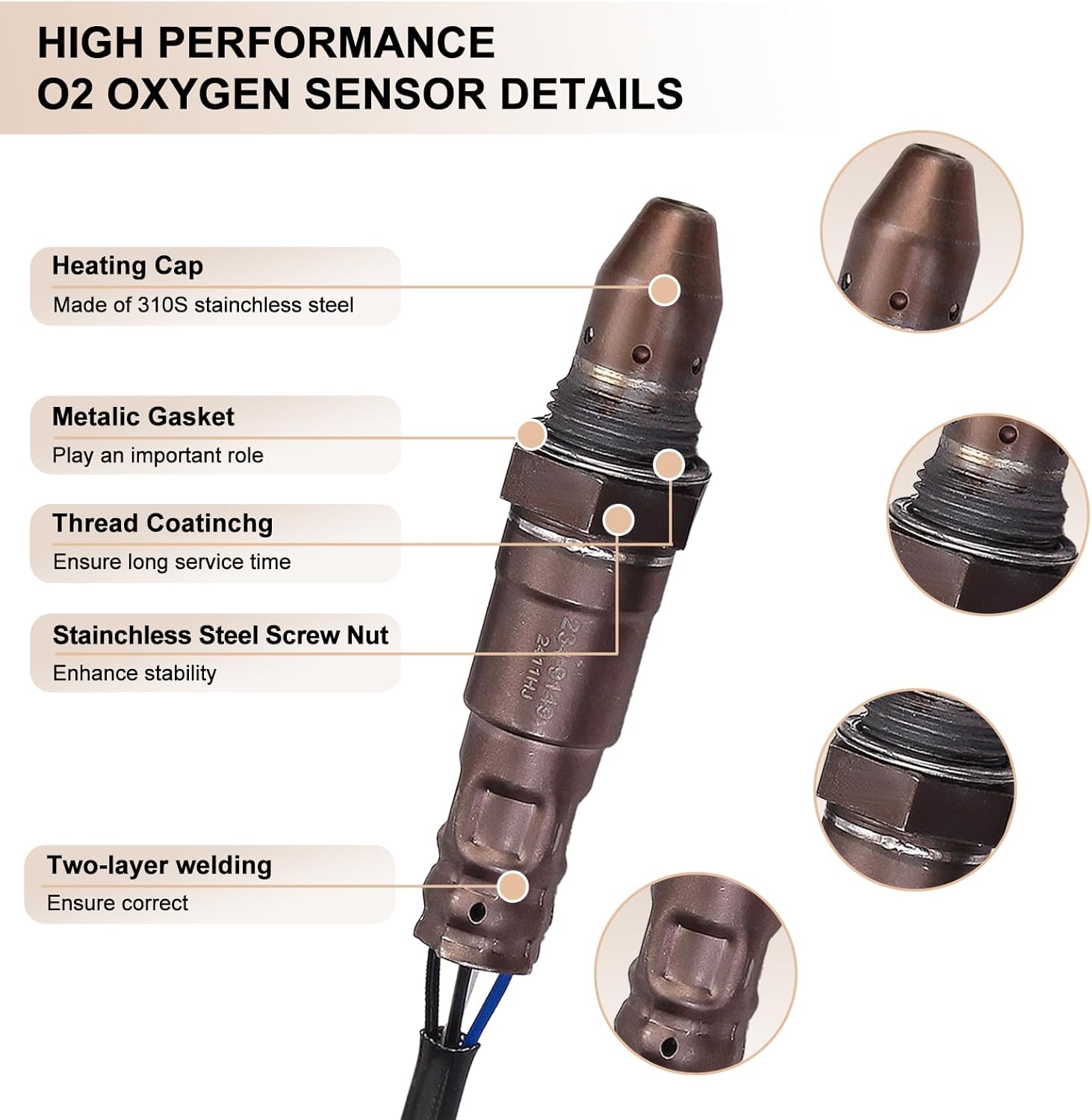 Oxygen O2 Sensor Upstream Fits for Nissan Rogue S SL SV 2.5L L4 2014 2015 2016 2017 2018, Replace 234-9149, 2349149, 226934BA0A, 22693-4BA0A, 211500-7650