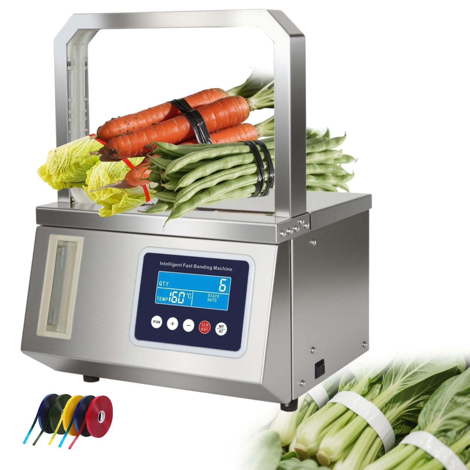 Senodon One Color Automatic Strapping Machine - 1.5S Rapid Binding, Photoelectric Induction, Adjustable Tension, Professional Bundler For Supermarkets & Industrial Packaging