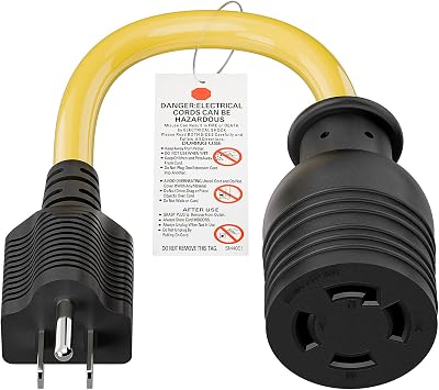 NEMA 5-15P to L14-30R Power Adapter Cord, WINXUS Household 15Amp to Generator Lock in 30Amp Adapter Cord, 3 Prong to 4 Prong Generator Transfer Switch Converter, STW 12AWG