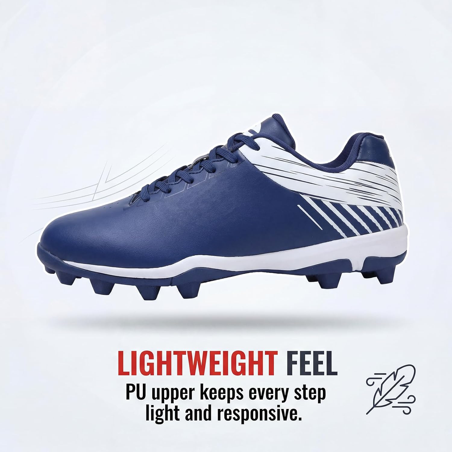 Softball Cleats for Women Baseball Shoes Molded Rubber Spikes Turf Dirt Fields
