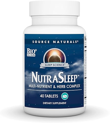 Source Naturals Sleep Science NutraSleep - Complejo multivitamínico y de hierbas - Apoya el descanso y la relajación- 40 tabletas