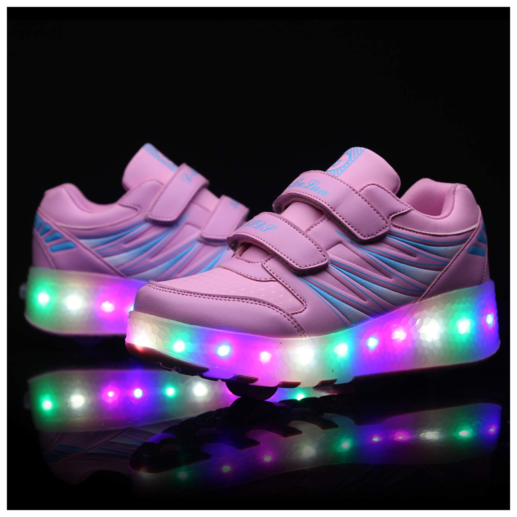 Unisexe Enfants LED Lumineuse Chaussures à roulettes Retractable Patins à roulettes de Skateboard Outdoor Gymnastique Detachable Baskets Mode Roller Garçon Fille Creative Cadeau