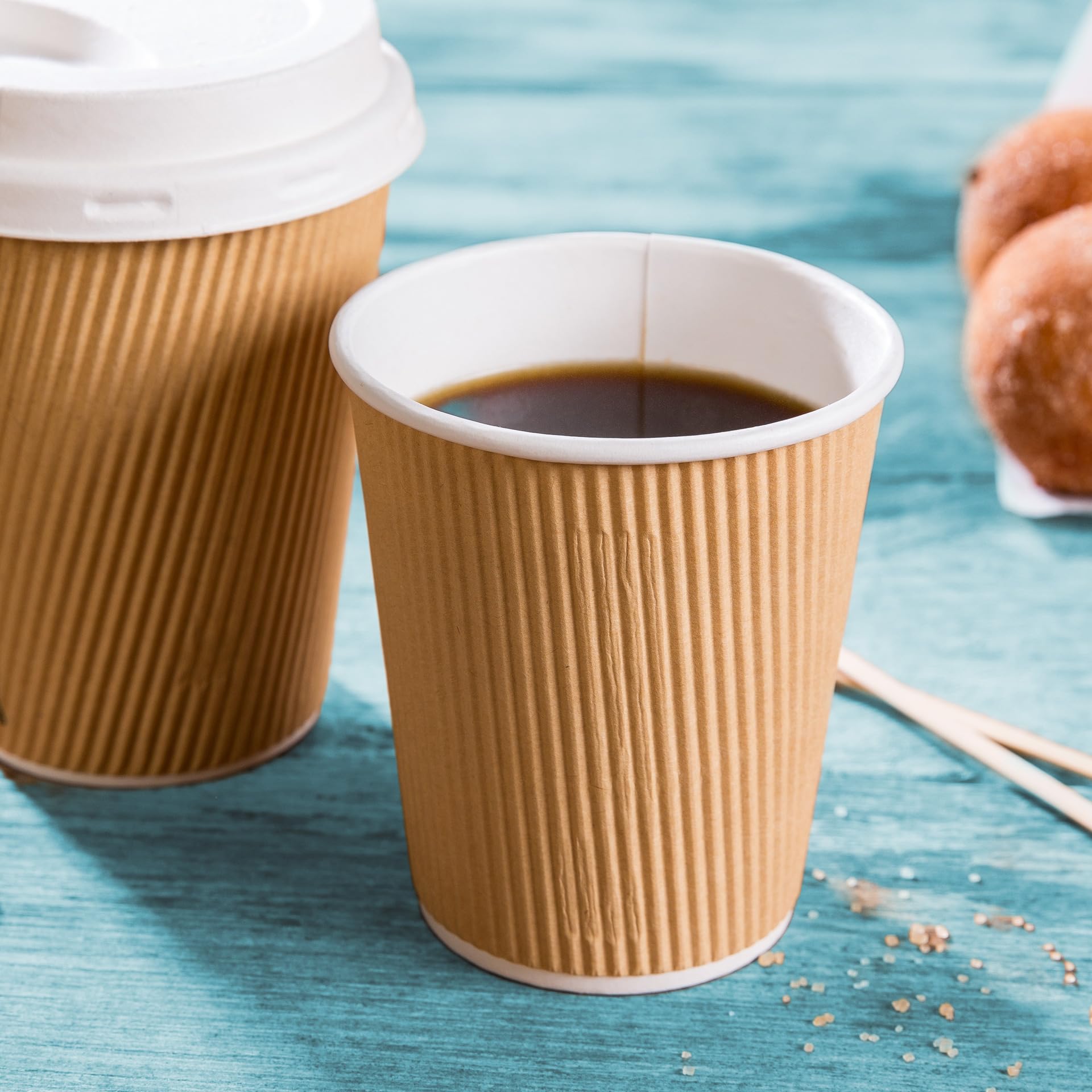 BIOZOYG Bicchieri di cartone 500 pezzi 200 ml / 8 oz, 80 mm - Bicchieri usa e getta per caffè - Bicchieri di cartone per bevande calde - Alternativa ai bicchieri di polistirolo, bicchieri di carta