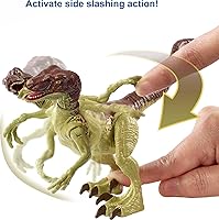 Vista 3 de Jurassic World Toys Fierce Force Velociraptor Camp Cretaceous Dinosaur Action Figure Movable Joints, Realistic Sculpting & Single Strike Feature