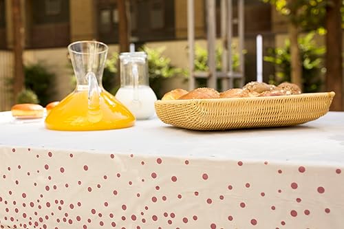 Miniatura 34 de Neatiffy Rollo de mantel de plástico desechable de 54 pulgadas x 100 pies con cortador deslizante Cubierta impermeable para mesas rectangulares