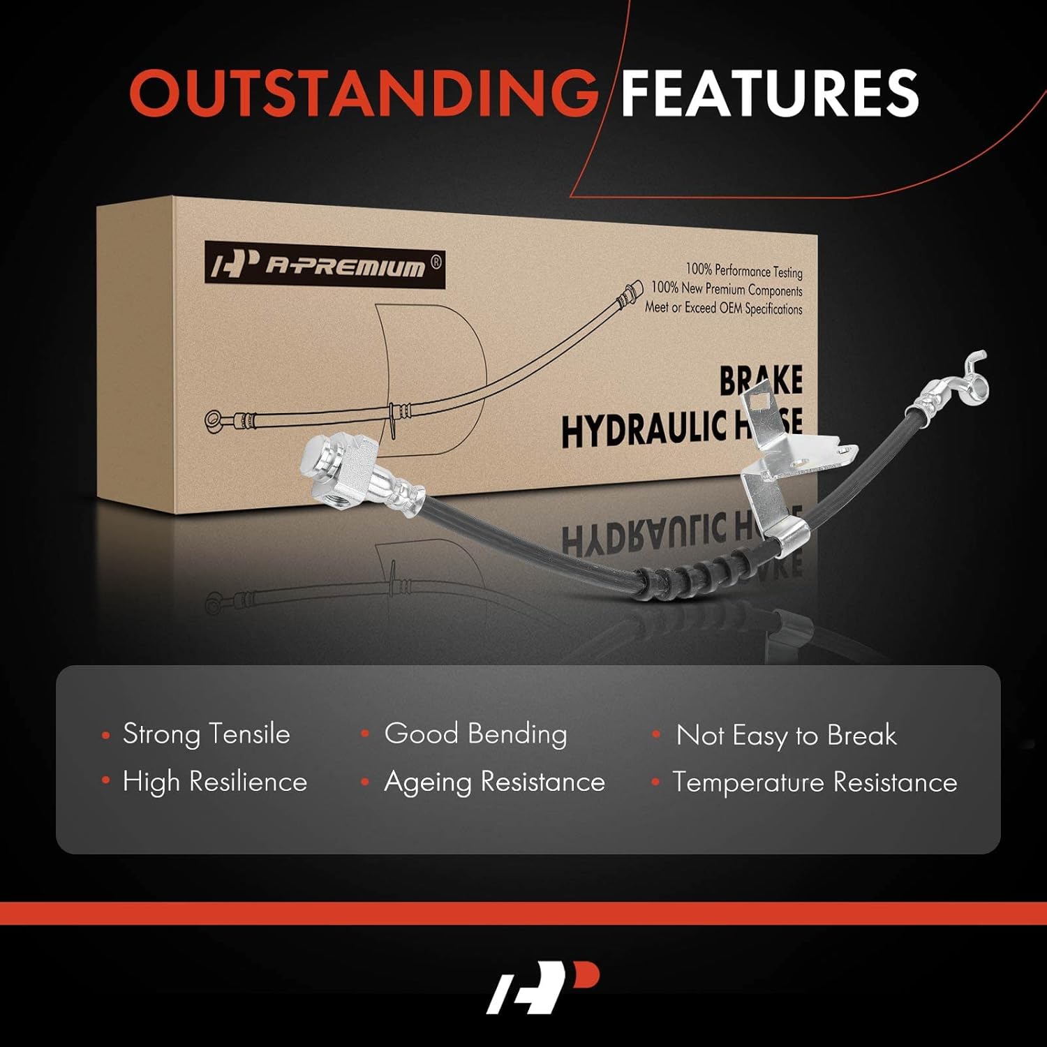 A-Premium Front Passenger Brake Hydraulic Hose Compatible with Select Ford, Lincoln and Mercury Models - Fusion 2010-2012, MKZ 2009-2012, Milan 2010-2011 - Replace# AE5Z2078F