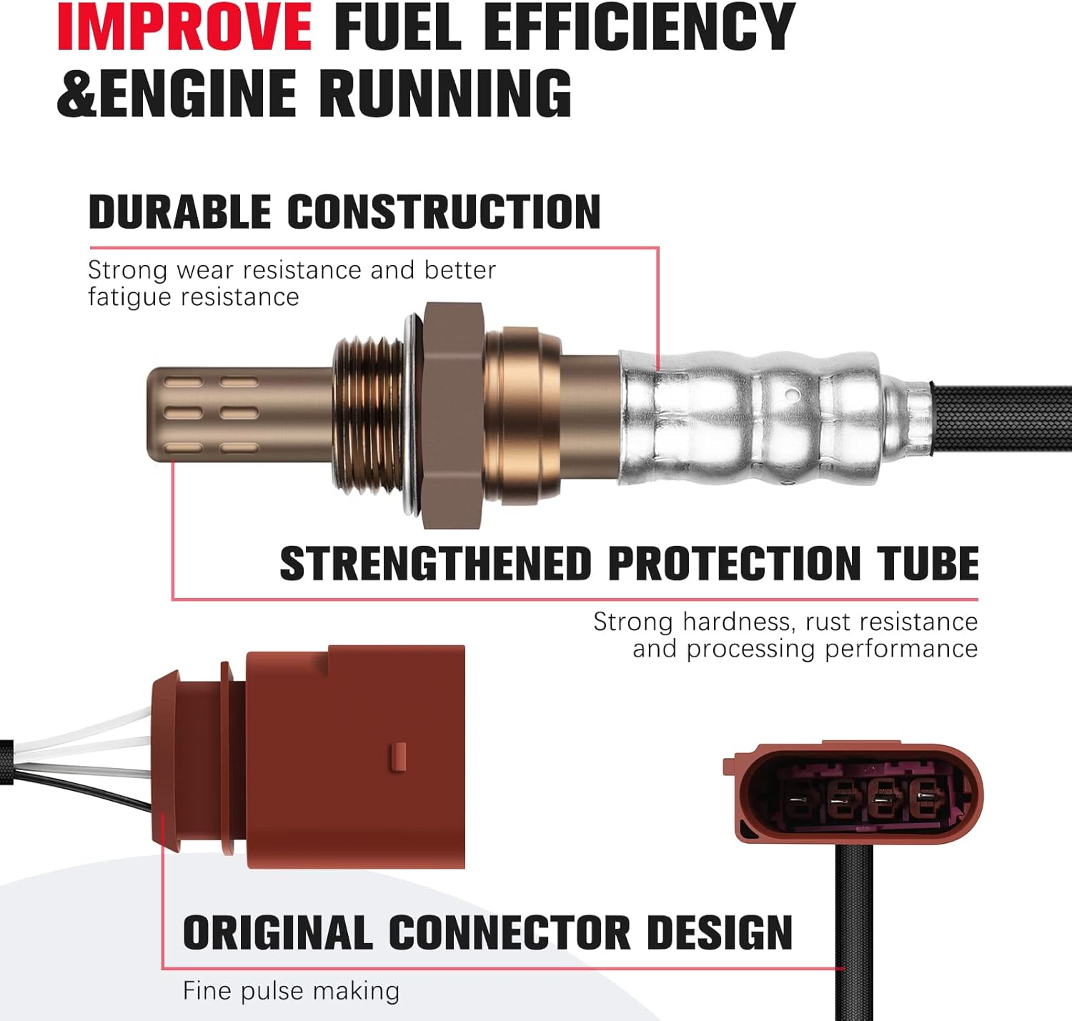O2 Oxygen Sensor Upstream and Downstream 234-4808 Compatible with for Audi A4 2005 for for Porsche Cayenne 2004-2006