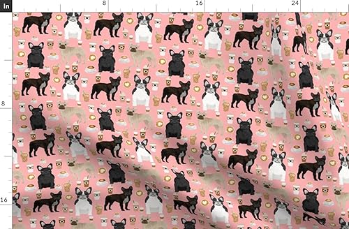 Miniatura 2 de Spoonflower Tela  Bulldogs franceses café lindo Frenchies Best Bulldog Frenchie Dog Dogs & Impreso en tela polar Polartec (R) por The Yard  Cobijas