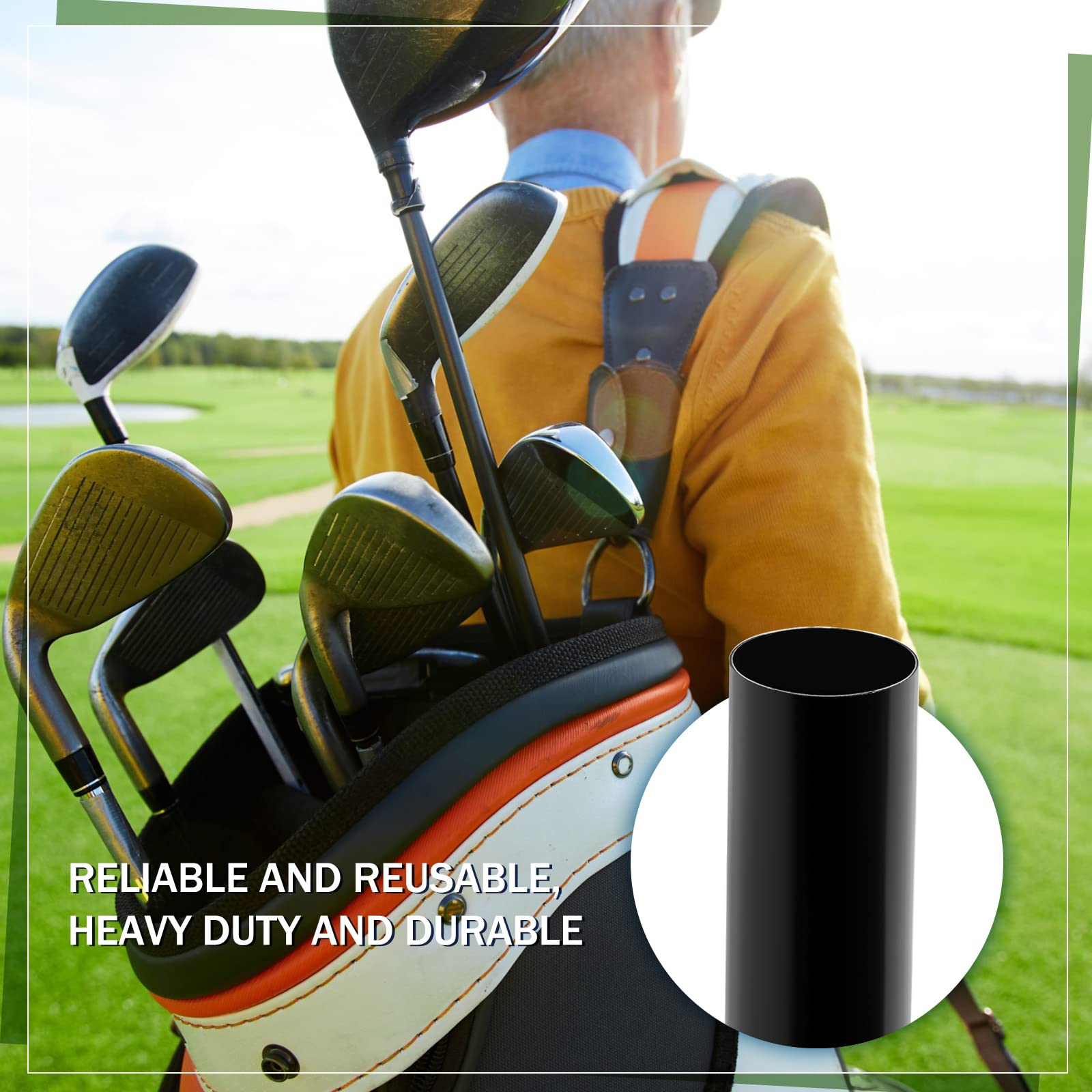 14 Pcs Plastic Golf Club Tube Black Golf Tubes Dividers for Bags 1.25