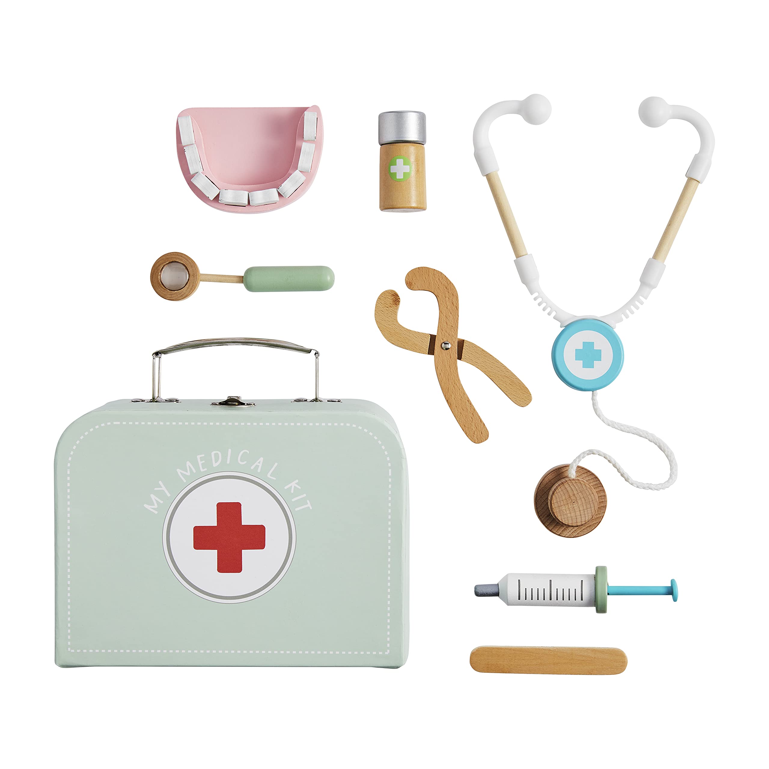 Mud Pie Children's Medical Kit Wood Toy Set