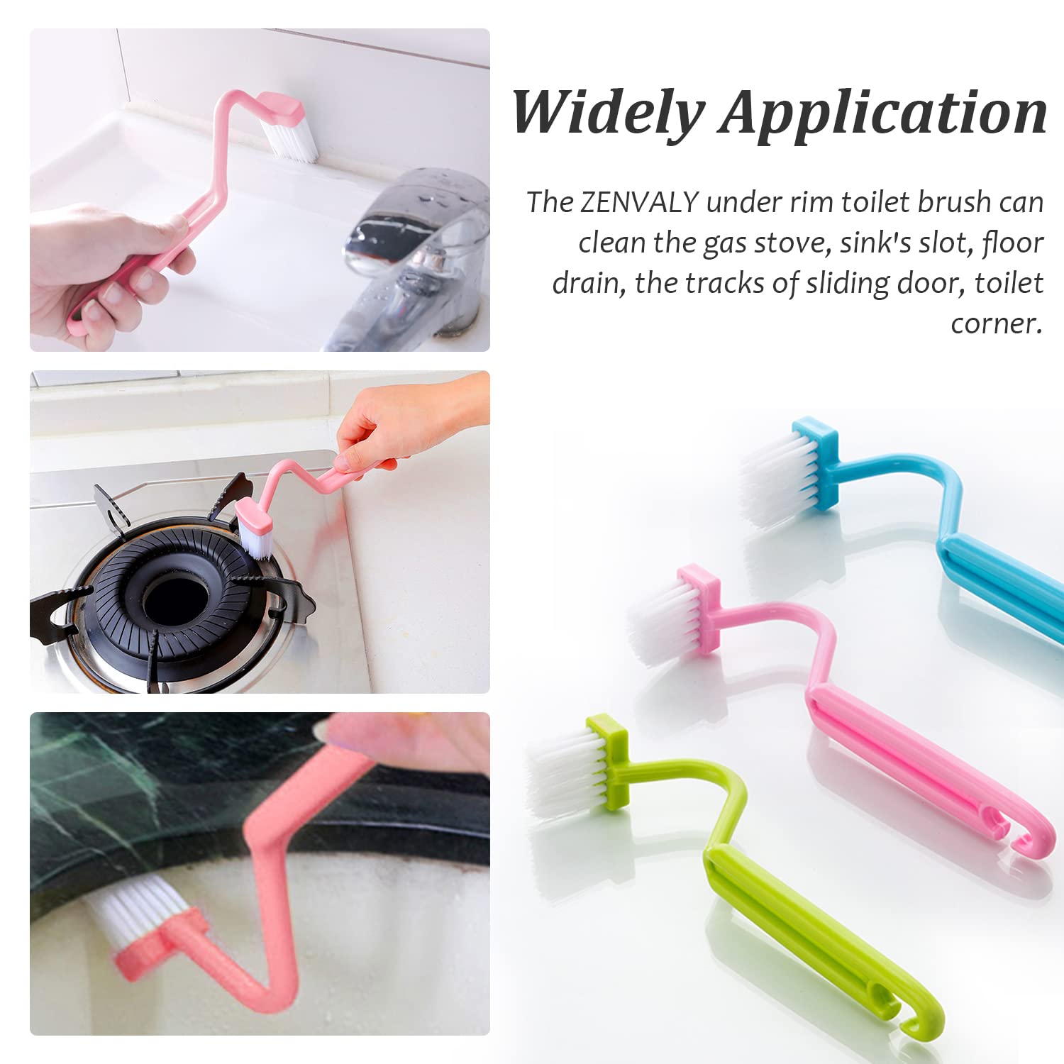 Spazzola per Bordi WC Curvo, Piccola spazzola per WC curva 2 Pz Sotto Rim Spazzole per