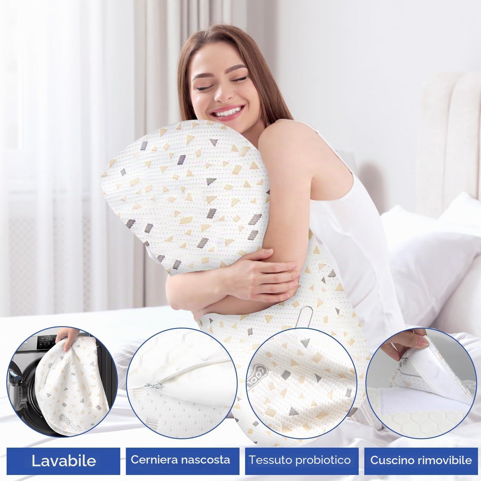Pregnancy Pillow for Pregnant Women, Soft Pregnancy Pillow, Support for Back, HIPS, Legs, Maternity Pillow with Removable and Adjustable Pillowcase