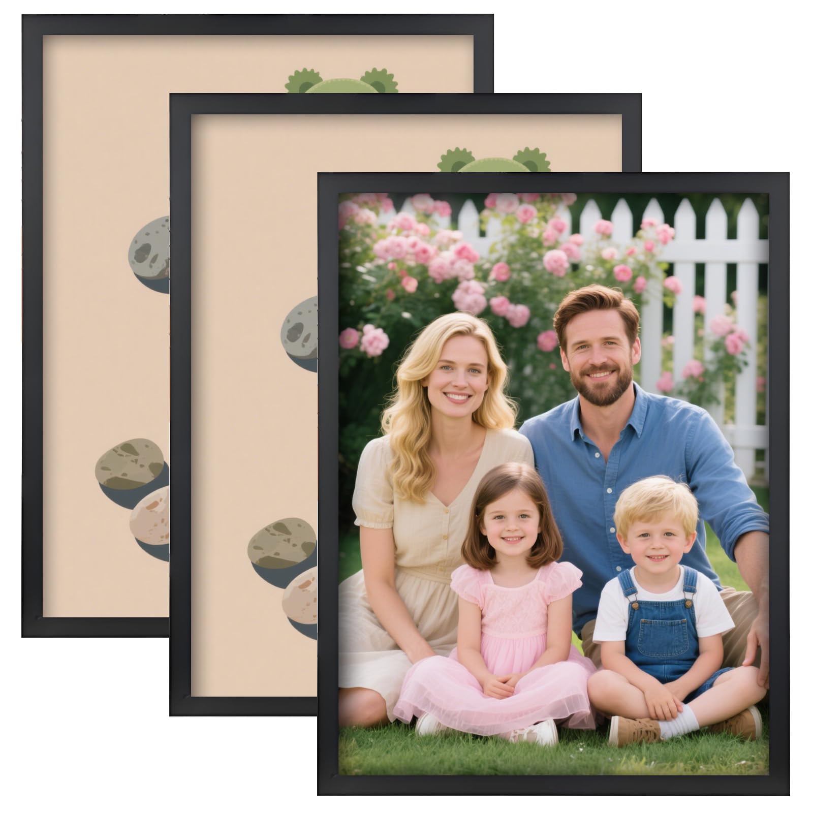 A4 Picture Frame, 3 Pack Wooden Picture Frames with Glass Window 21x29.7cm