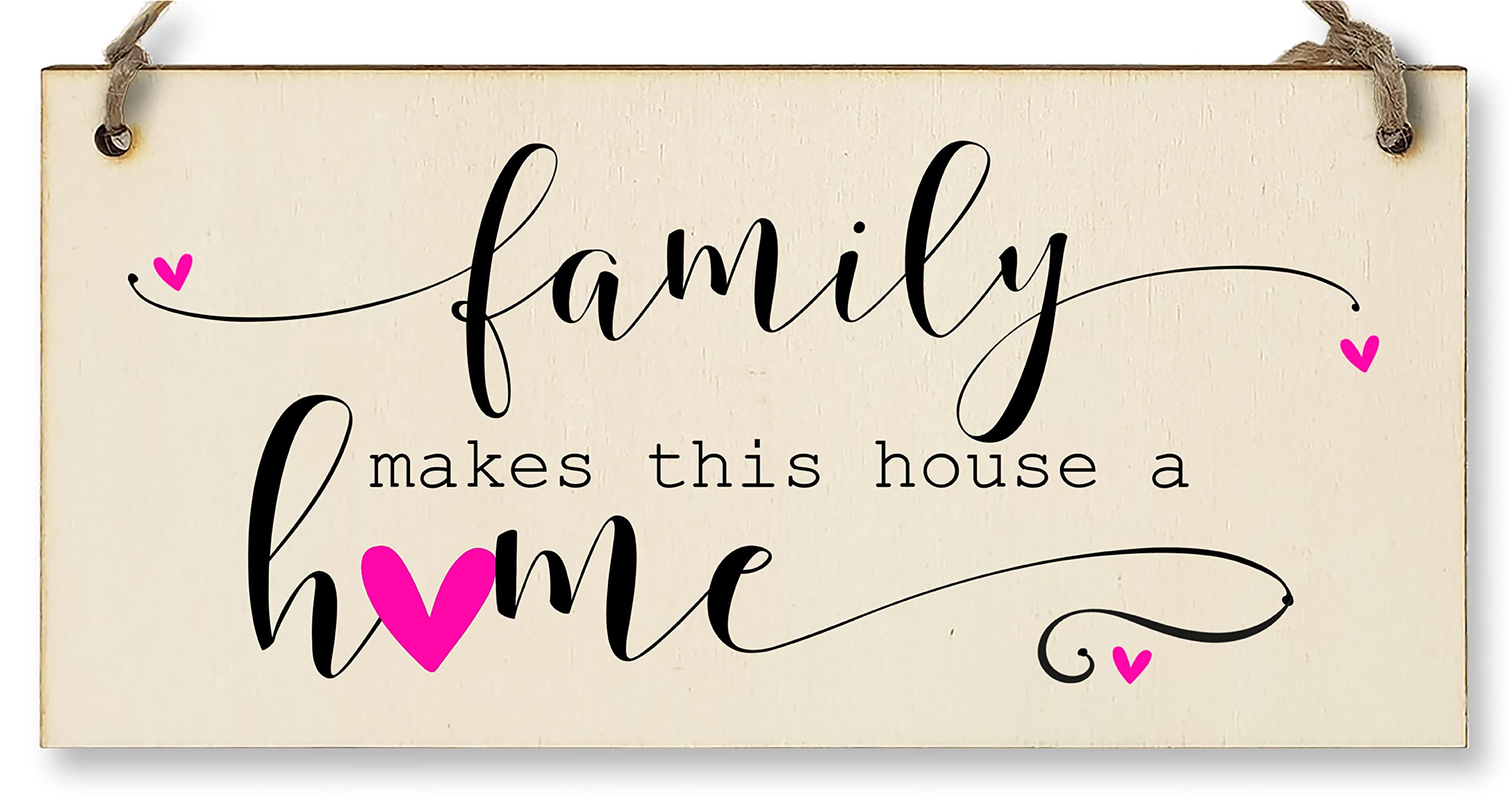 The Plum Penguin Transparent Handmade Wooden Hanging Wall Plaque Family Makes This Houose A Home Decorative Sentimental Sign Gift Family