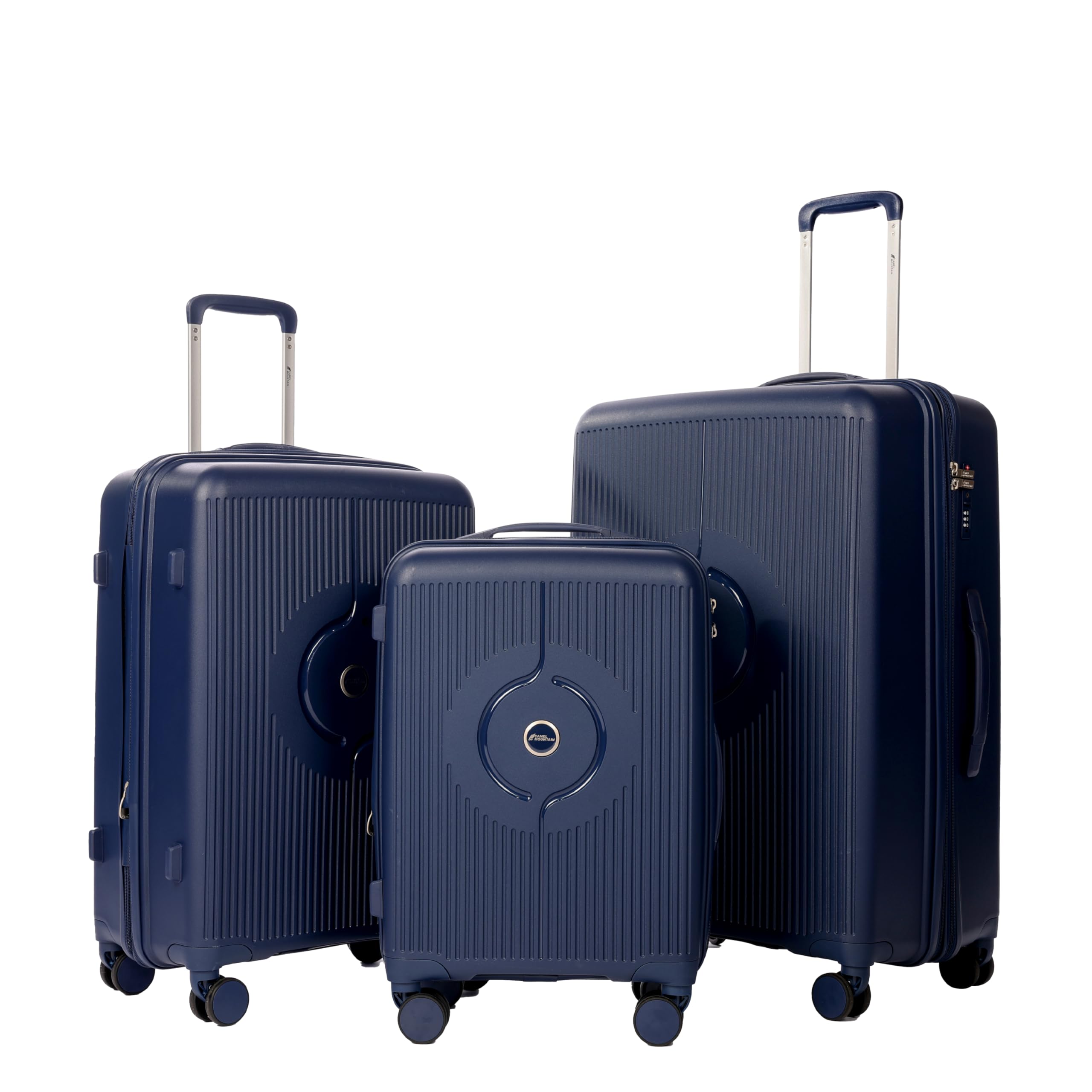M Camel Mountain Luggage Sets 3 Piece, Polycarbonate Expandable Suitcases with Wheels Hardside Luggage with TSA Locks Midnight Blue