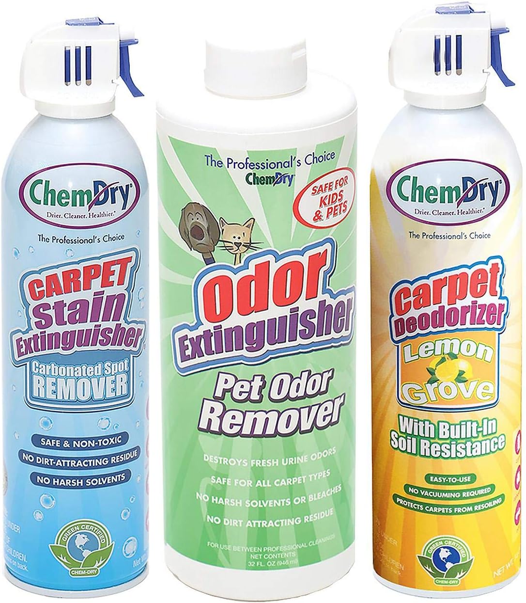 Carpet Cleaner Stain & Pet Odor Extinguisher Pack with