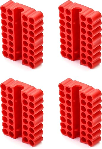 QWORK Screw Bit Holder Storage Box, 4 Pack 33 Hole Hex Bit Holder Rack
