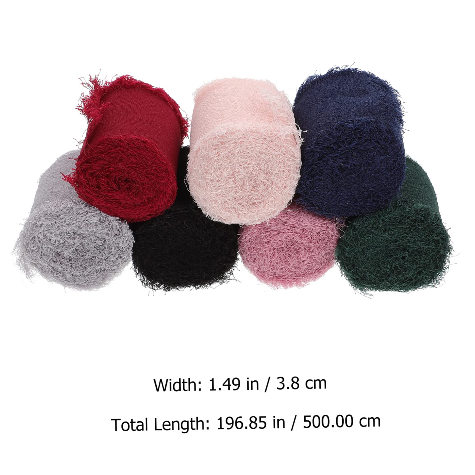 TEHAUX 7rolle Seidenband Farbige Fransen-chiffon-seidenbänder Seidenähnliche Bänder Diy-verpackungsbänder Geschenkverpackungsbänder Dekobänder Blumenstraußbänder