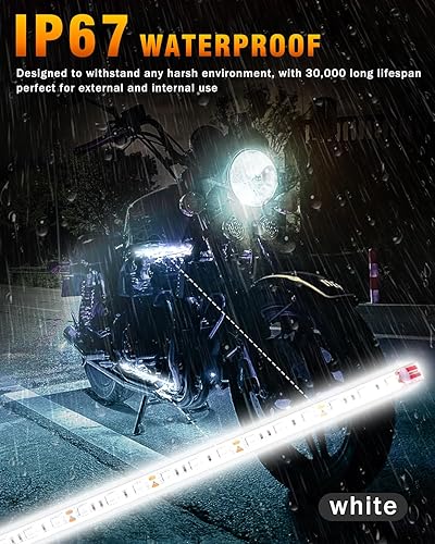 Miniatura 3 de Qasim Tira de luz LED de 12 V, impermeable, 12.6 in, color blanco, luces LED subterráneas para coche, motocicletas, barcos, navegación interior y