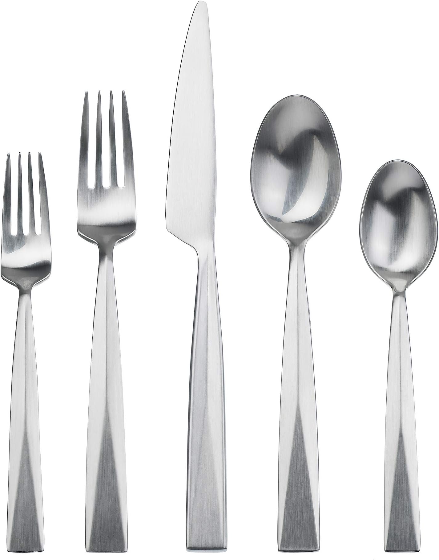 Gourmet Settings 20-Piece Silverware Metro Collection Matte Stainless Steel Flatware Sets, Service for 4, Kitchen Cutlery Utensils Knife/Fork/Spoon, Dishwasher Safe