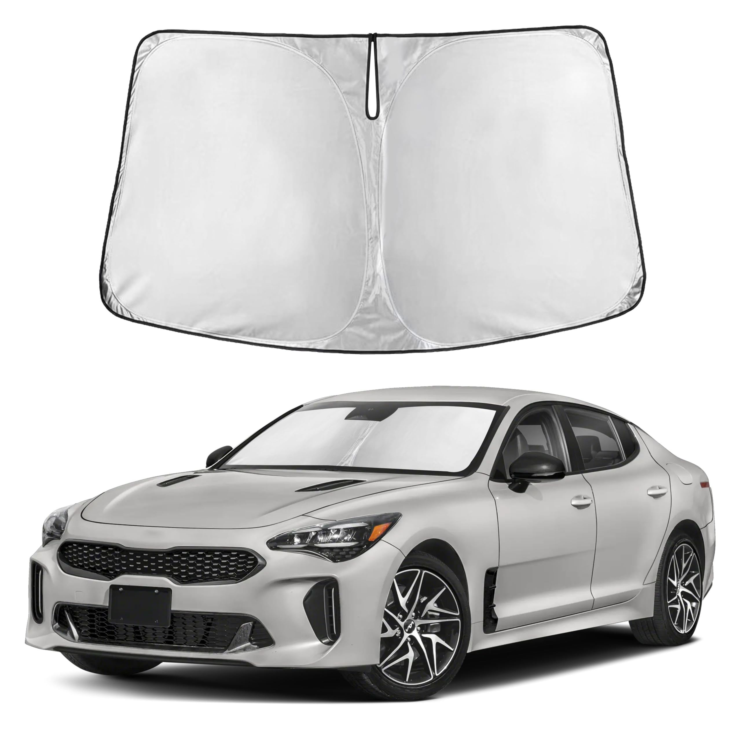 Autovir Windshield Sun Shade Fit for 2018-2021 2022 2023 Kia Stringer Sunshade, Front Car Window Shades Sun Visor, Blocks UV Rays & Heat, Car Accessories Fit for Kia Stringer 2018-2023