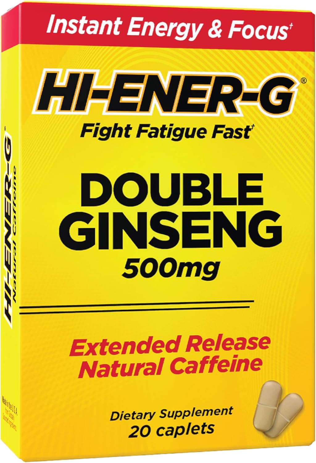 Windmill Consumer Products Hi-EnerG Triple Ginseng Energy Supplement, 500 mg, 20 servings, Multi, (N864)